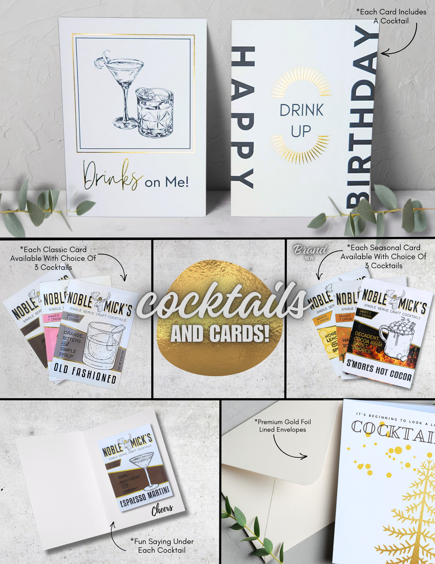 Multi Pack of 12 Need a Drink Cards