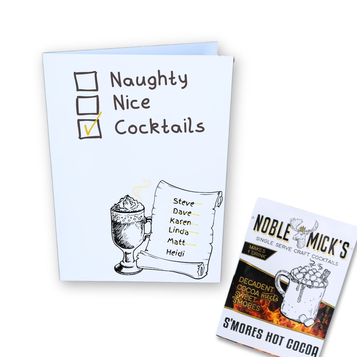 Multi Pack of 12 Naughty, Nice, Cocktails Cards - NobleMicks