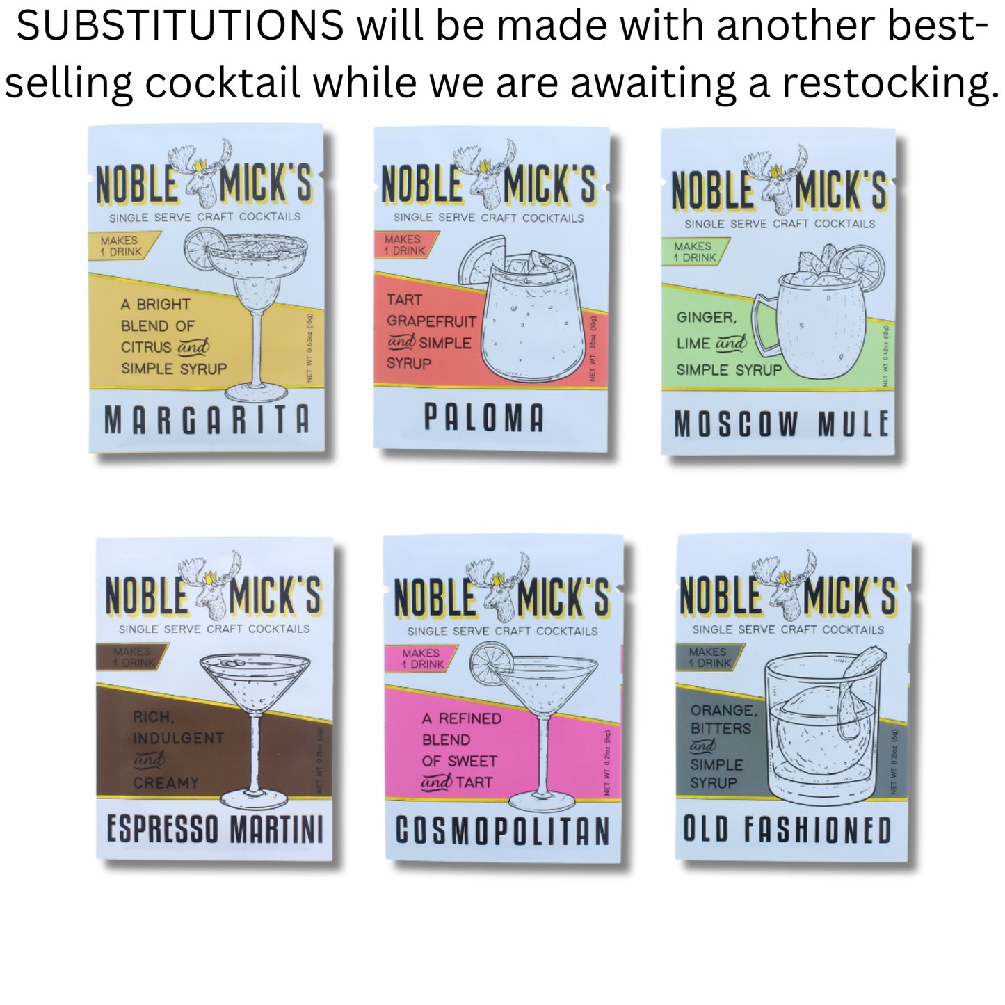 Classic Cocktail Sample Pack (6 cocktails)