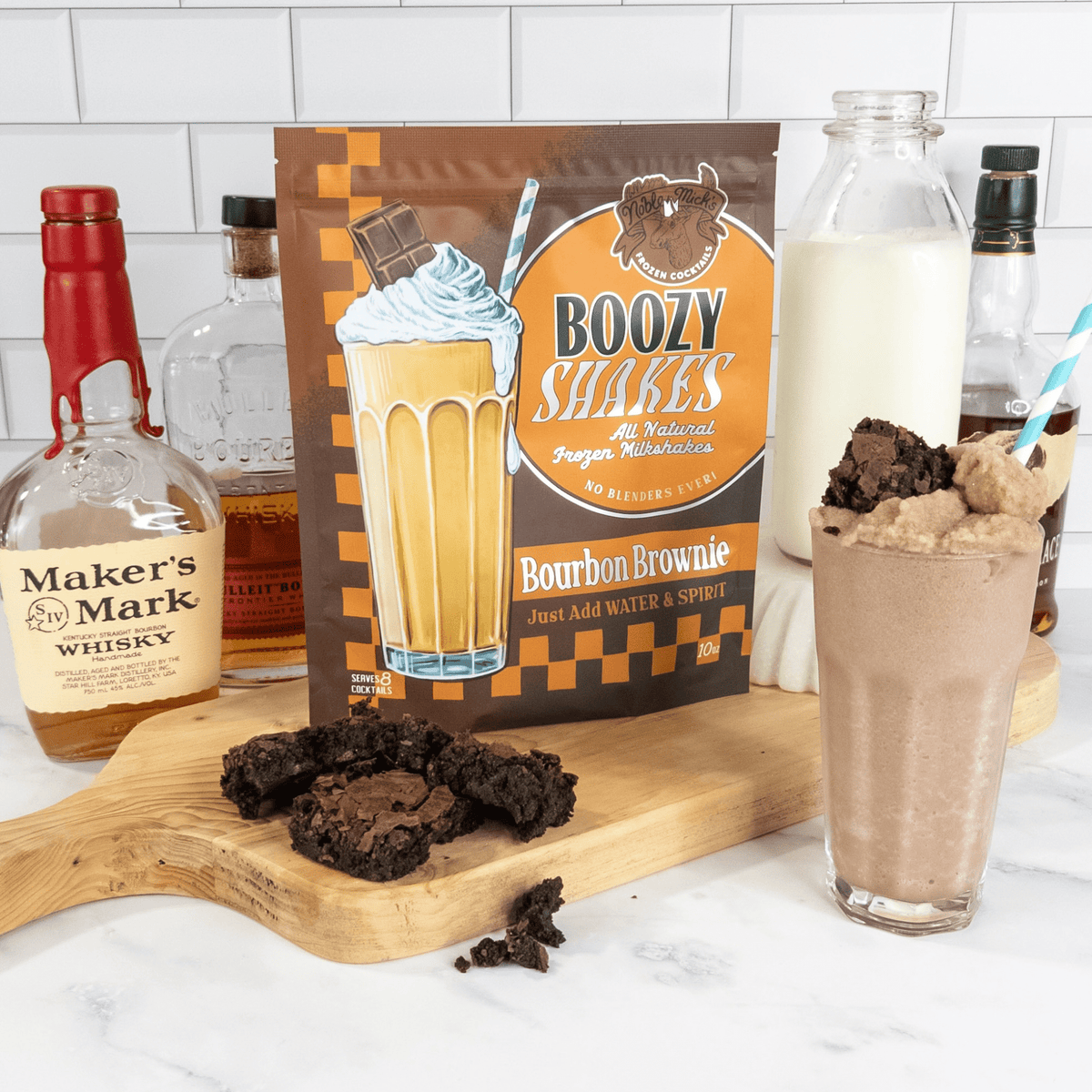Boozy Shakes Bourbon Brownie - just add water + bourbon! - NobleMicks