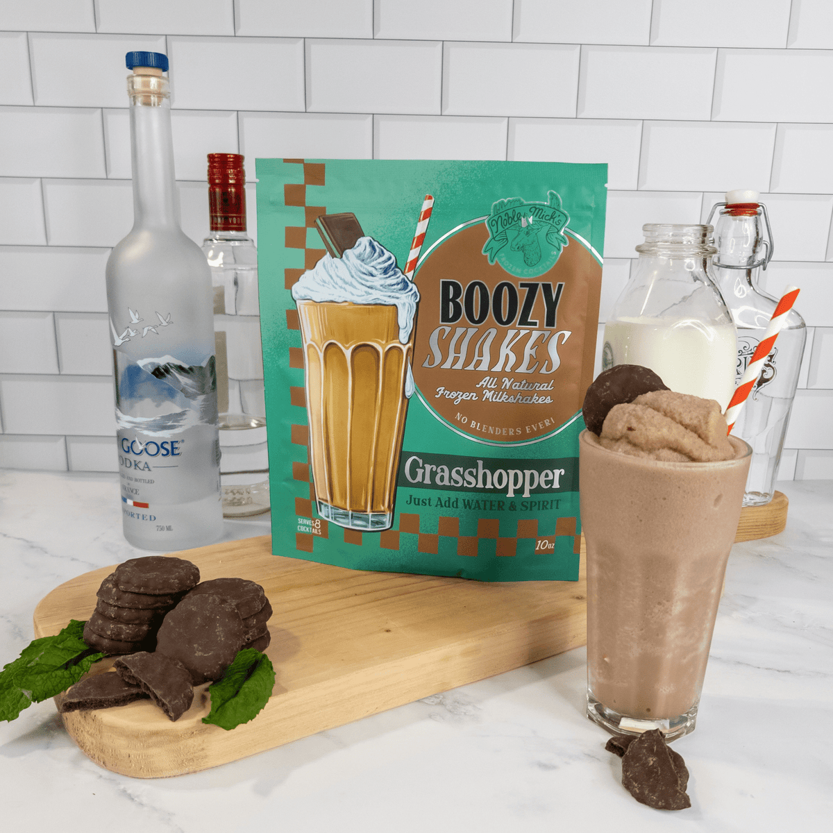 Boozy Shakes Grasshopper - just add water + vodka! - NobleMicks