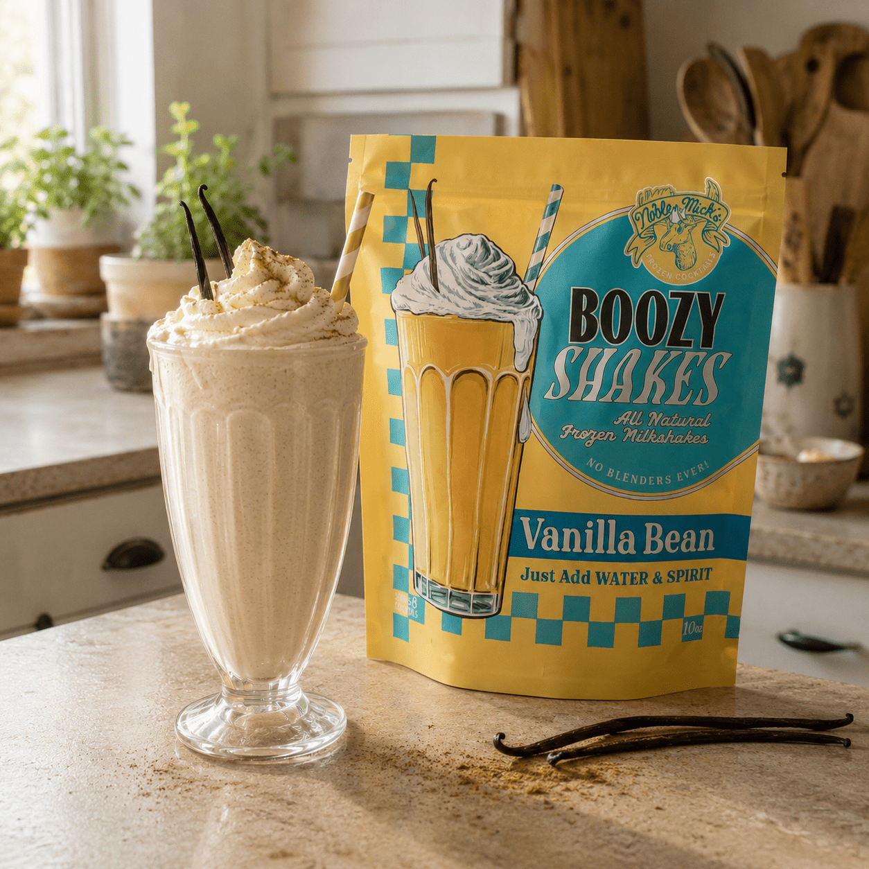 Boozy Shakes Vanilla Bean - just add water + spiced rum! - NobleMicks