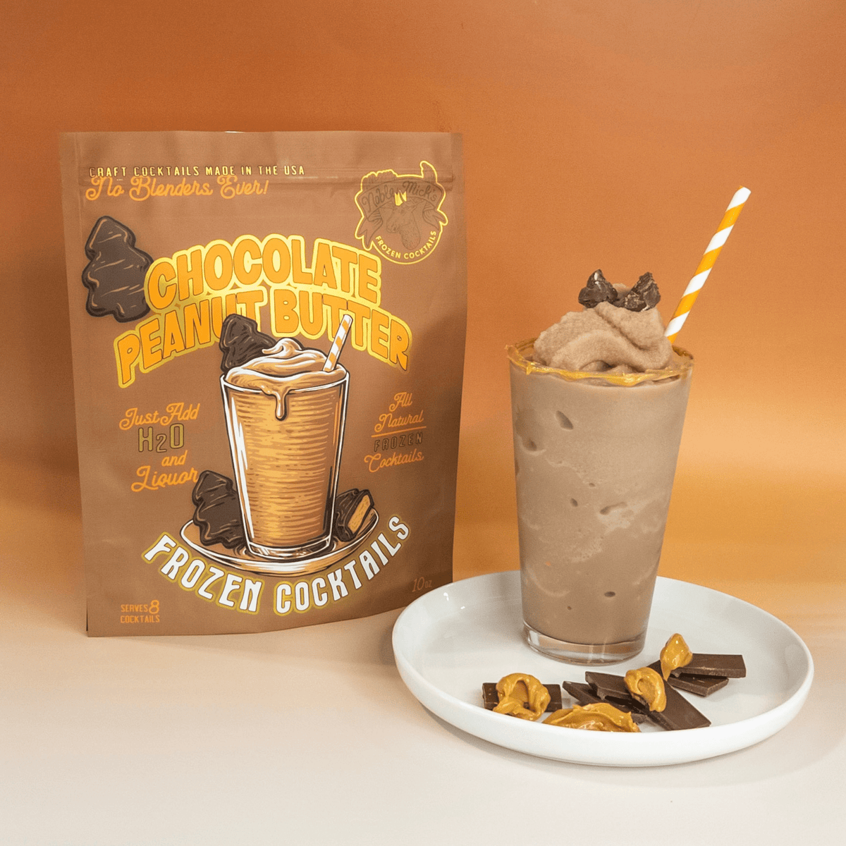 Frozen Chocolate Peanut Butter - just add water + whiskey! - NobleMicks