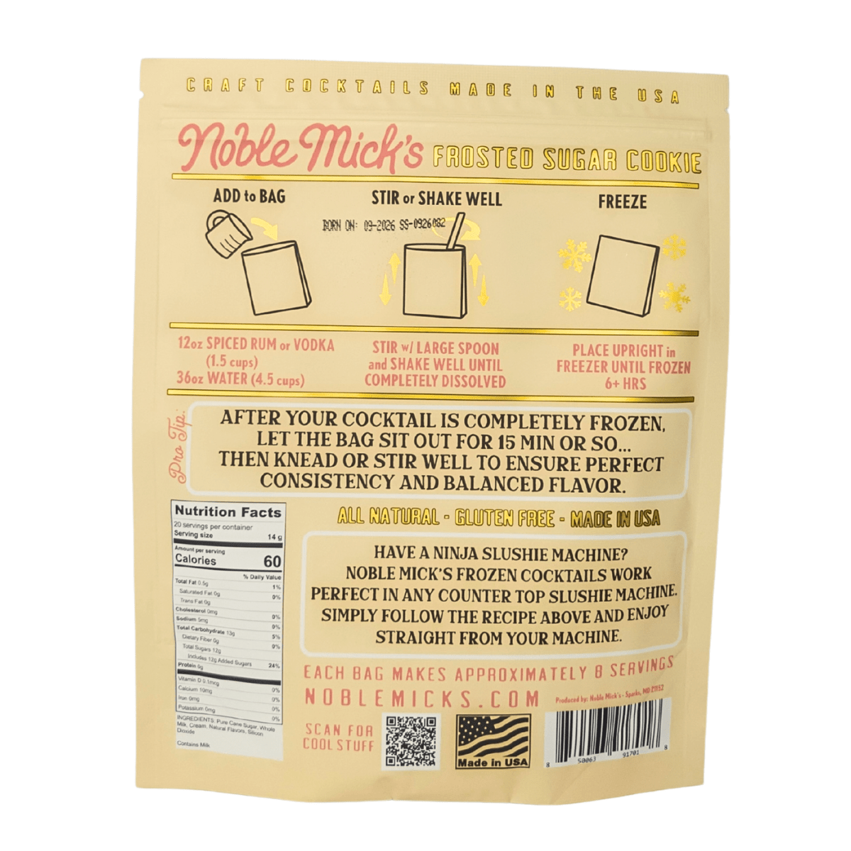Frozen Frosted Sugar Cookie 6 Pack - just add water + spiced rum OR vodka! - NobleMicks
