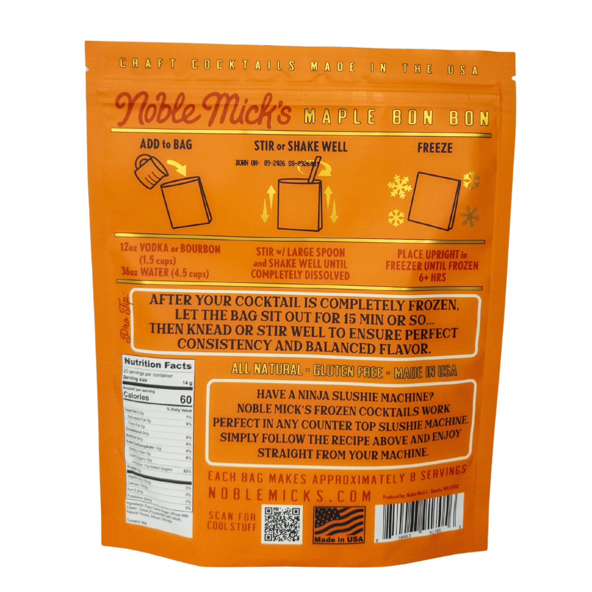 Frozen Maple Bon Bon 6 Pack - just add bourbon OR vodka! - NobleMicks