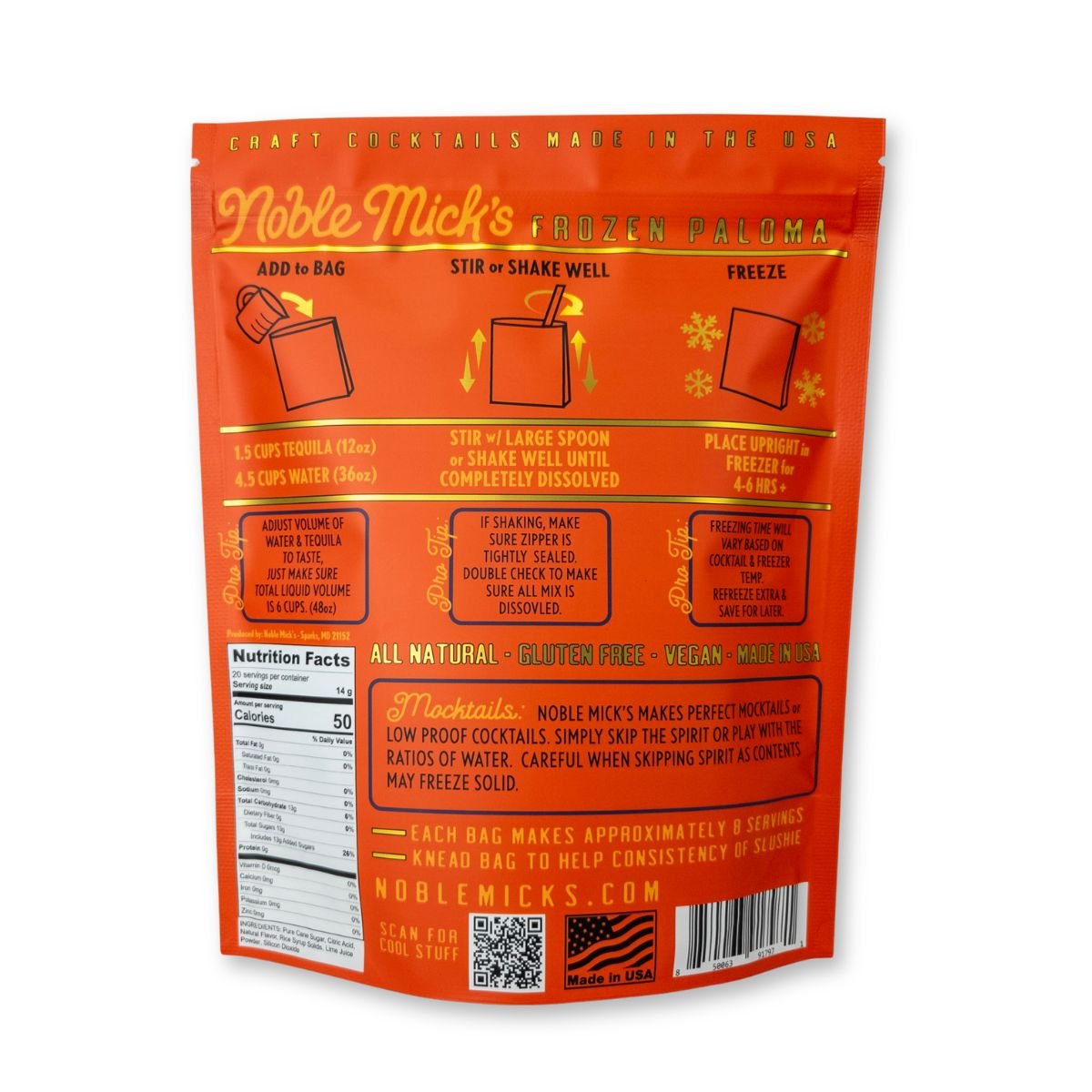 Frozen Paloma 6 Pack - just add water + tequila! - NobleMicks