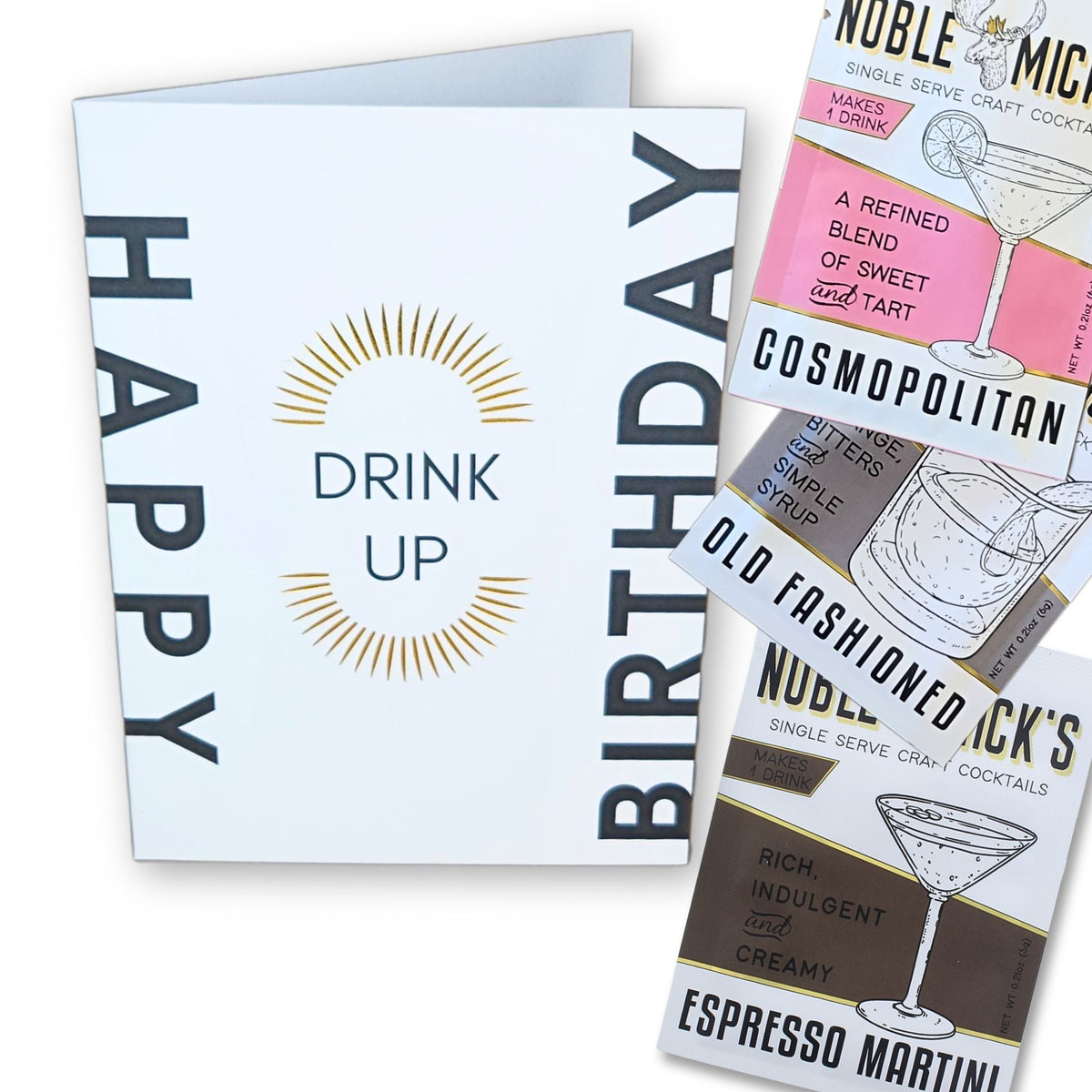 Multi Pack of 12 Drink Up Birthday Cards - NobleMicks