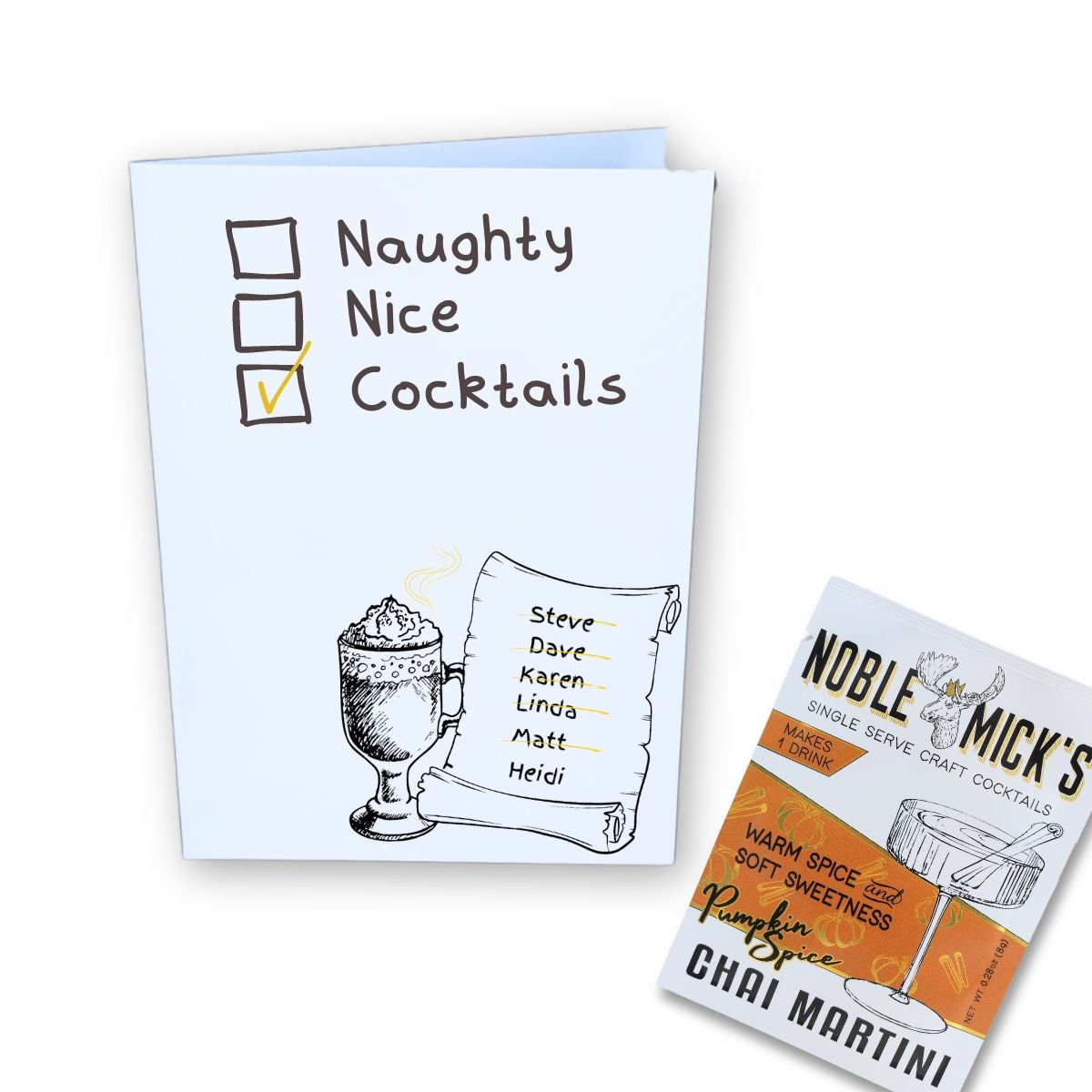 Multi Pack of 12 Naughty, Nice, Cocktails Cards - NobleMicks