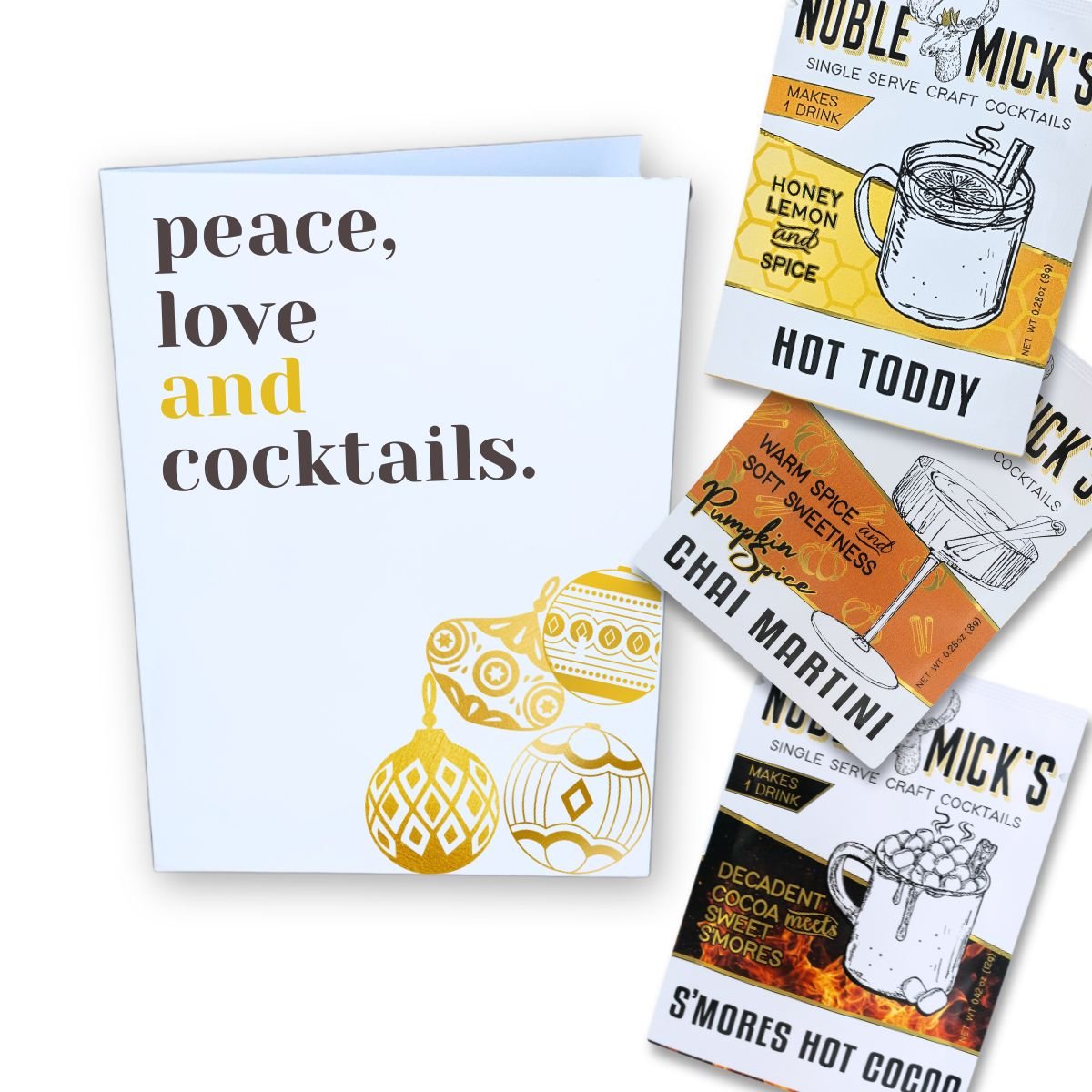 Multi Pack of 12 Peace Love and Cocktails Cards - NobleMicks