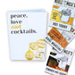 Pre Pack of 6 Peace, Love and Cocktails Card - NobleMicks