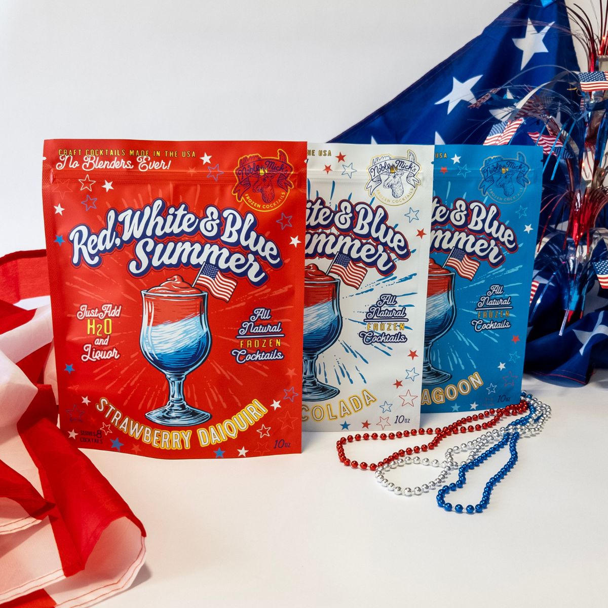 Red White & Blue Summer Collection (Pack of 3) - NobleMicks